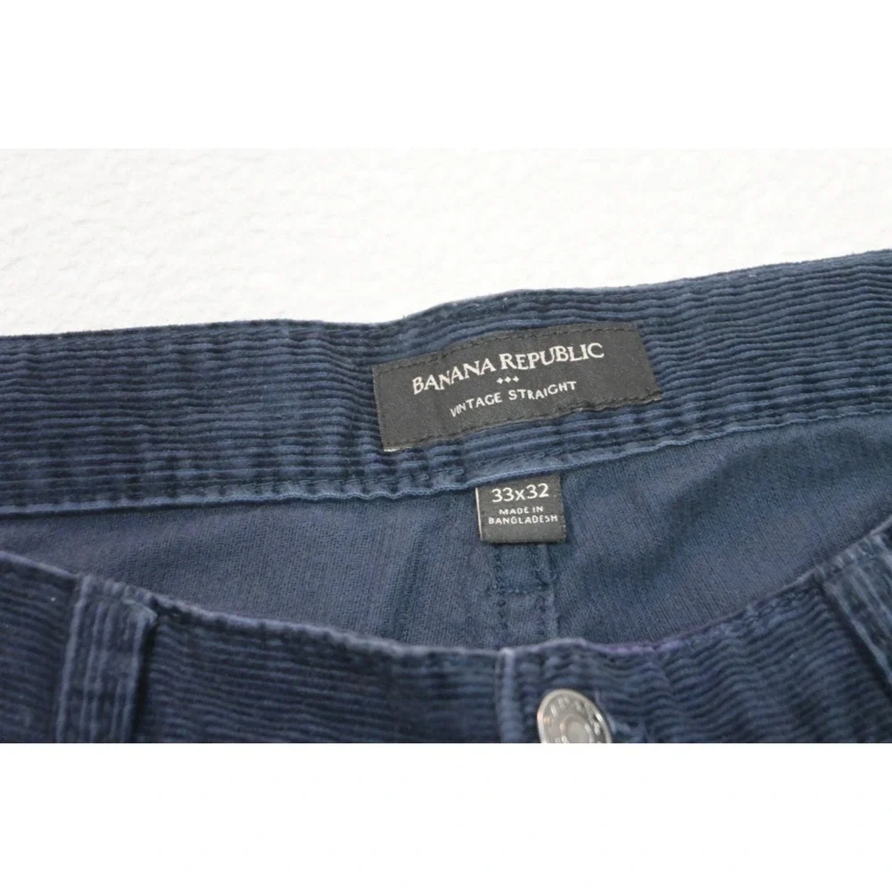 Banana Republic Corduroy Pants Mens 33x32 Navy Blue Vintage Straight Excellent